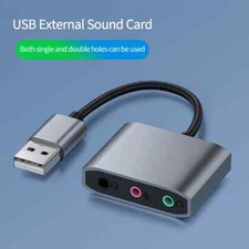 3 IN 1 External USB Sound Card Audio Jack 3.5mm Cable Adapter 3 Port HIFI Sound