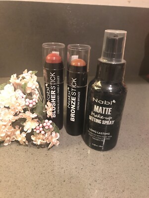 Lot Of 2 Nabi Blushes & 1 Nabi Makeup Setting Spray