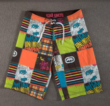Pantalones Cortos de Tabla Ecko Unltd Para Hombres Grandes 28x11 Allover Boom Tira Cómic Bloque de Color