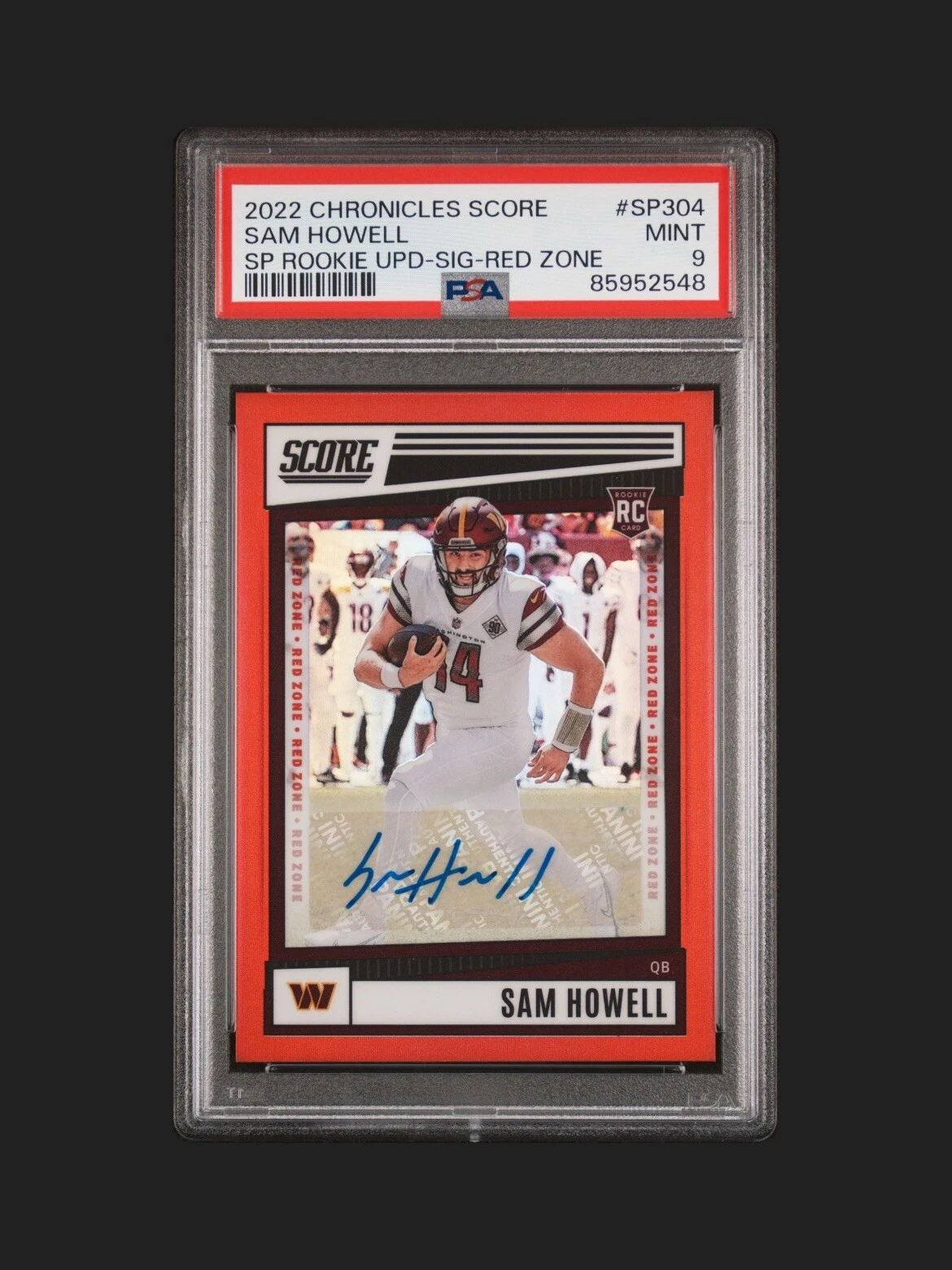 Sam Howell Panini Chronicles Score Premium Rookies Update #SP304 Signature-Red Zone