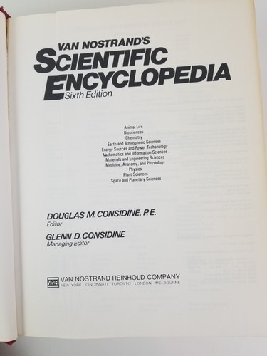 Van Nostrands Scientific Encyclopedia Volume 6 Copyright 1983 Hardcover - Picture 6 of 15