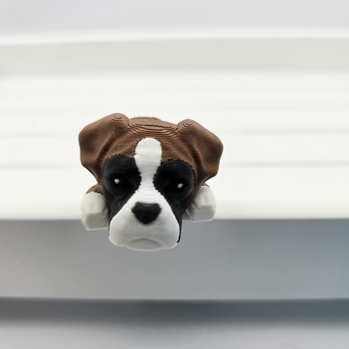 3D Printed Boxer Dog Flexi Keyring Articulated Fidget, bag charm pet keyring - Picture 2 of 6