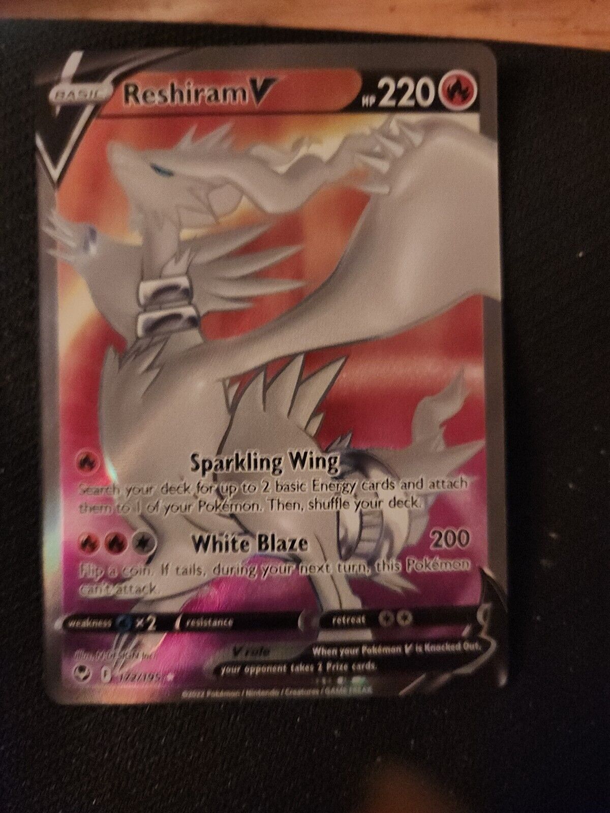 Pokémon TCG Reshiram V Full Art Silver Tempest 172/195 Holo Ultra Rare Fire