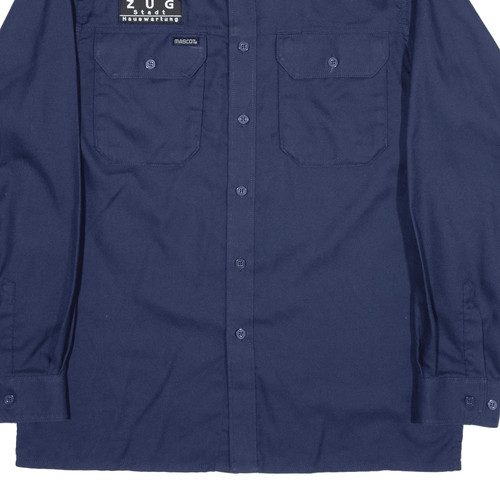 MASCOT Plain Shirt Blue Long Sleeve Mens M - Imagen 5 de 6