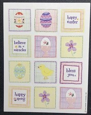 Vintage Hallmark Easter Spring Flowers Patchwork Sticker Sheet