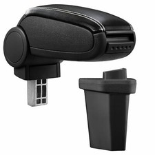 Für Hyundai i20 II ab 2014- Armlehne Mittelarmlehne Leder Bezug Schwarz / Weiß