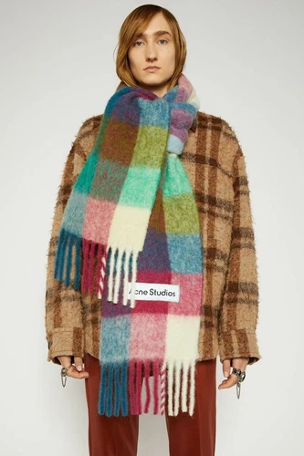 DE Neu Acne1 Studios Schal Schals Warme Tartan Wrap Rainbow Wool Pashmina Schal - Bild 5 von 49