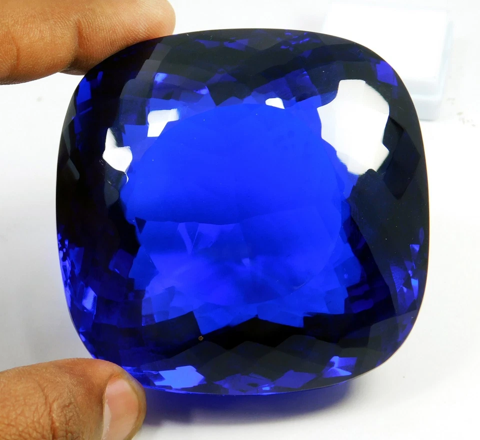 Piedra preciosa natural 1190,50 quilates alucinante AA+ corte radiante azul certificada Foto 2 de 4