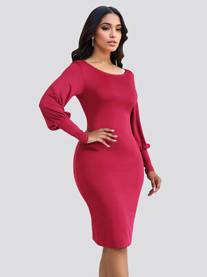 New Women Long Sleeve Evening Cocktail Party Gown Sexy Bodycon Midi Split Dress | eBay New Women Long Sleeve Evening Cocktail Party Gown Sexy Bodycon Midi Split Dress | eBay