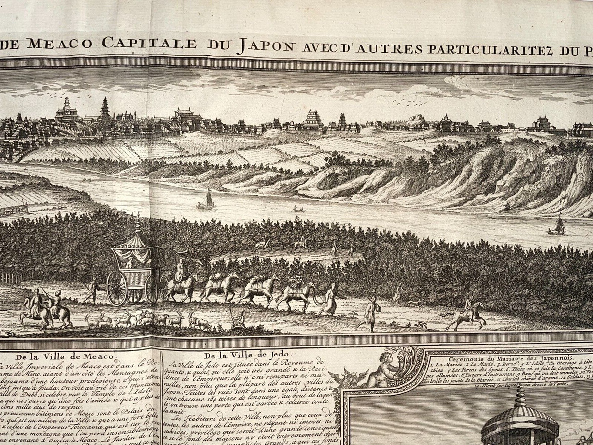 JAPAN KYOTO TOKYO 1719 HENRI CHATELAIN LARGE ANTIQUE VIEW 18TH 
