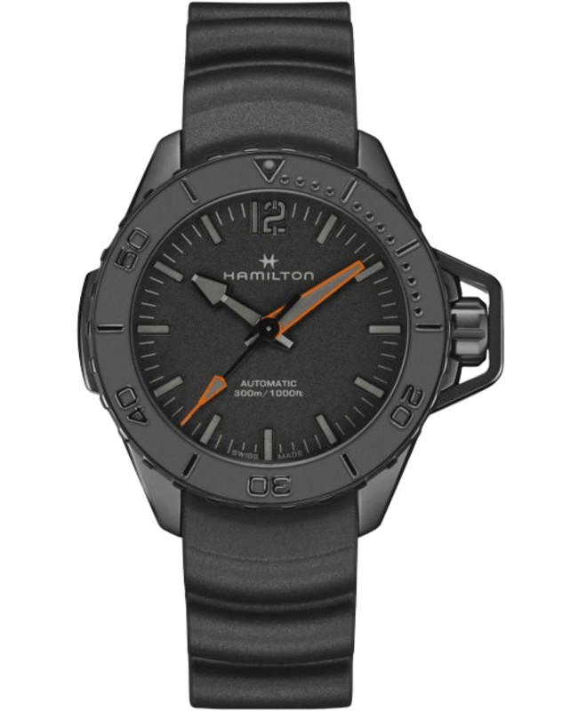 Новые мужские часы Hamilton Khaki Navy Frogman с автоматическим черным циферблатом H77845330