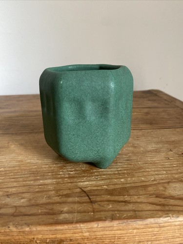 Antike frühe 20. Jahrhundert Weller Bedford mattgrüne Kunst Keramikschrank Vase - Bild 6 von 12