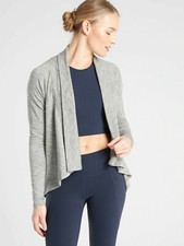 Athleta Nirvana Wear Two Ways Wrap, Marl Grey Heather SIZE L    416969 T0919