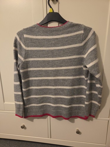 M& Co Size 10 Grey Striped Cherry Jumper Acrylic - Picture 2 of 2