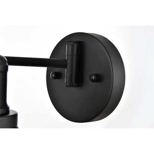 Living District Judson 1-Light Metal Swing Arm Wall Sconce in Black - Picture 6 of 6