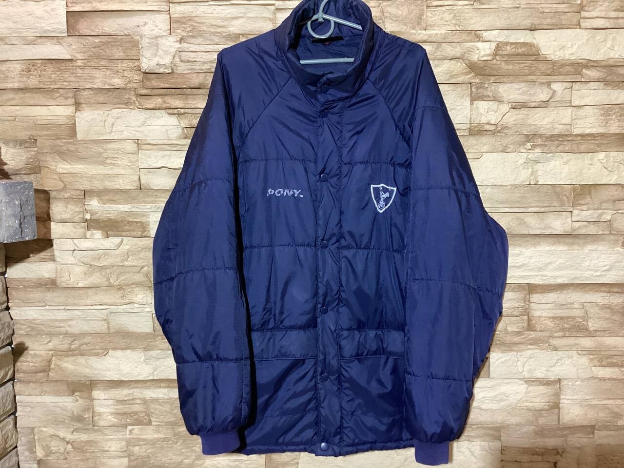 TOTTENHAM HOTSPUR anni 90 CALCIO CALCIO PISTA GIACCA CALDA PONY taglia misurata