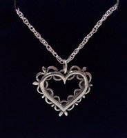 Sterling Silver 'vintage Romance' Heart Pendant With Chain Sterling Silver 'vintage Romance' Heart Pendant With Chain