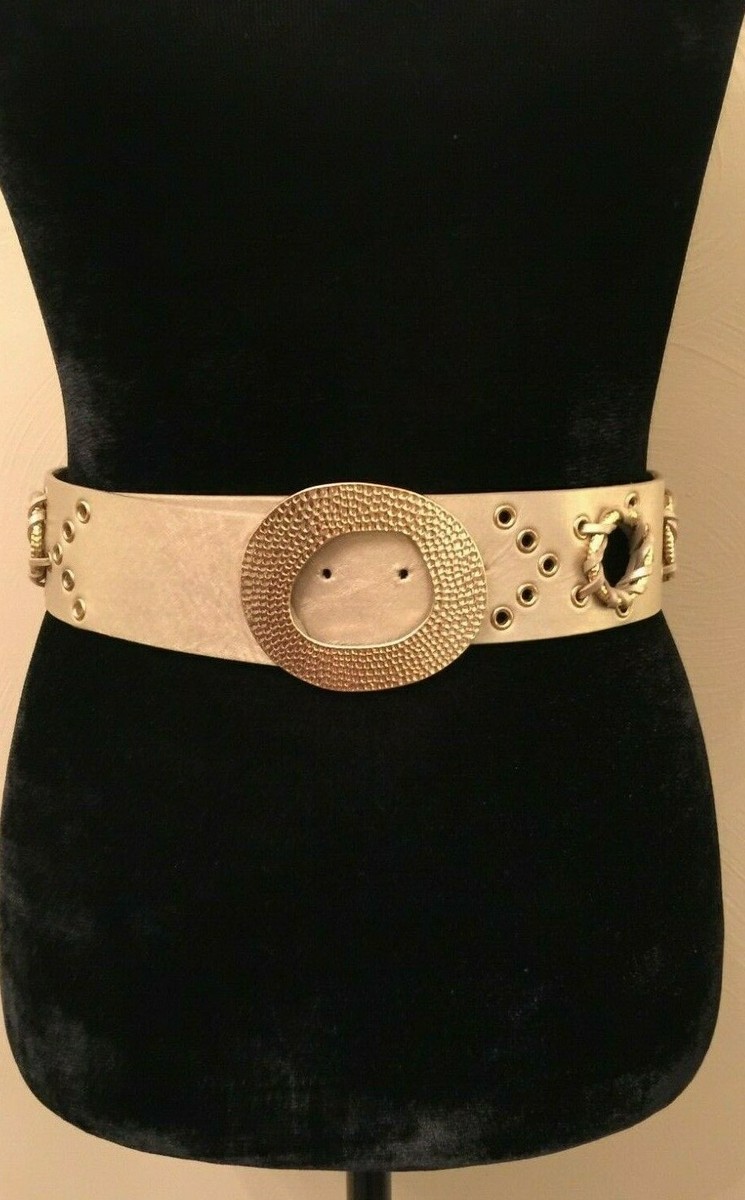 Chico\'s Hammered Matte Gold Tone Belt 46\