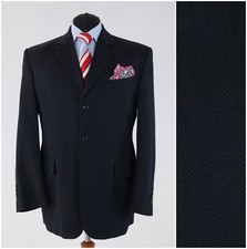 Mens Dark Blue Blazer 42R UK Size SUNSET Wool Sport Coat Jacket
