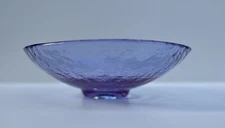 Fire & Light Recycled Art Glass Large Footed Round Bowl Lavender Blue Neodymium