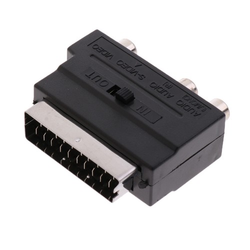 SCART Adapter AV Block zu 3 RCA Phono Composite S-Video mit In / - Afbeelding 3 van 9