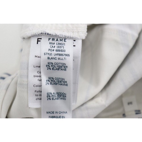 Frame Jeans Womens Size 32 Le High Flare Blue White Striped Cotton Stretch - Picture 10 of 15