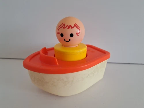 Fisher Price 1974 Little People Boat And Figure Vintage