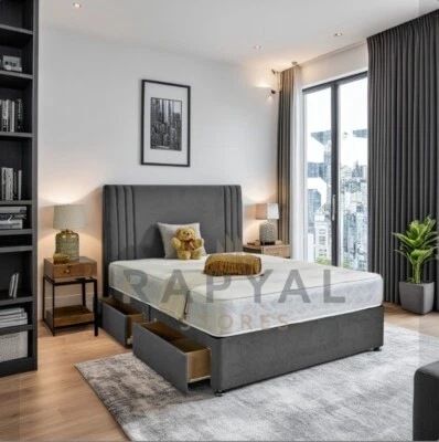 CHEAPBEDSALE LUXURY ORTHOPAEDIC DIVAN BED SET WITH MATTRESS AND HEADBOARD 3FT 4FT6 5FT King