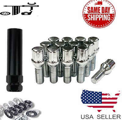 20Pc Chrome 12x1.25 Spline Tuner Lug Bolts 28mm Shank Dart/Cherokee/Compass&More