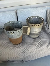 Vintage Metal Fire Starter Charcoal Starter Chimney Galvanized Rustic Rusty