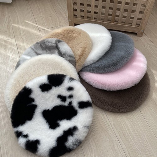 Soft Furry Seat Cushion Thicken Round Seat Hip Protective Chair Car Seat Pad - Picture 12 of 23