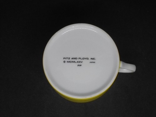 Fitz and Floyd Rondelet Yellow Cup and Saucer, Set of 2 - Picture 8 of 8