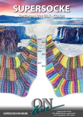 ONline Supersocke Silk Color 4-fach Sort. 334 Socken wolle Merino Seide