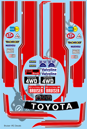 Decalcomanie/Adesivi Bruiser Vintage colore a scelta -Tamiya  - Foto 8 di 17