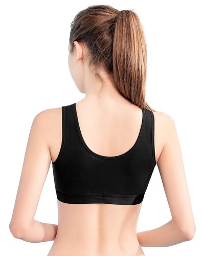 Girls Training Bras Cotton Running Sports Bras for Teens Girls 3 Pack Large S... - Picture 2 of 5