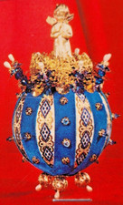 RARE LeeWards MUSICAL GOLDEN ANGEL Sequin Bead Large Christmas Ornament Kit Pins