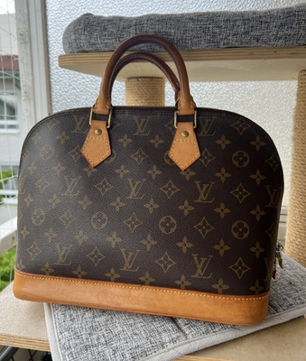 Original Louis Vuitton Alma, Handtasche, Monogramm, Leder, Goldfarbene Hardware