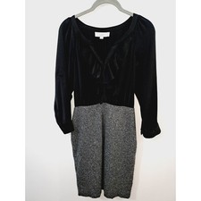 Loft Women's Black Gray Mixed Material Dress Size 2 Workwear