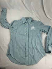 Polo Ralph Lauren Classic-Fit Embroidered Oxford Shirt Blue Vintage Designer