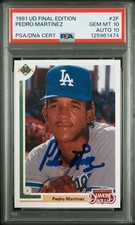 1991 UD FINAL ED #2F PEDRO MARTINEZ PSA 10 AUTO 10