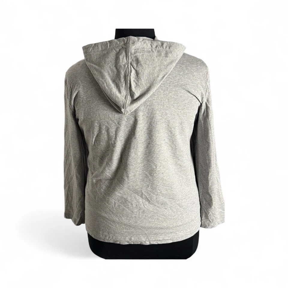 Karen Scott Gray Hoodie, Full Zip Sweatshirt pocket s Rockabilly Cotton SZ XL - Image 2 of 3