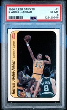 1986 FLEER STICKER #1 KAREEM ABDUL-JABBAR PSA 6