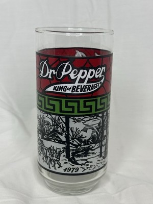 Dr Pepper 1979 ''King of Beverages'' Soda Advertising Drinking Glass Tumbler