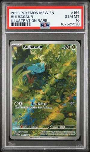 PSA 10 Bulbasaur 166/165 MEW EN-151 Illustration Rare Pokemon Card