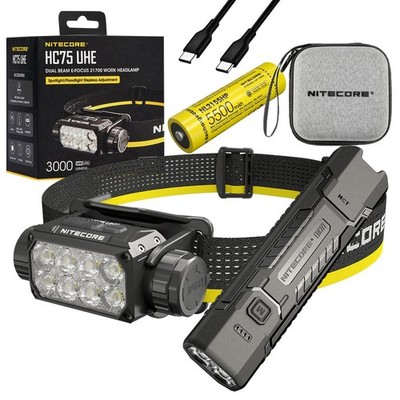 Nitecore HC75 UHE Rechargeable E-Focus Spotlight Floodlight Headlamp 192m Beam -
