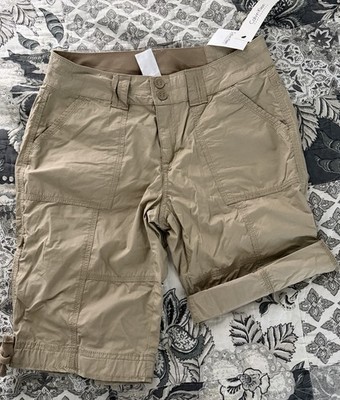 NWT Calvin Klein Performance Women s Cargo Shorts Size S Tan Beige Roll Up
