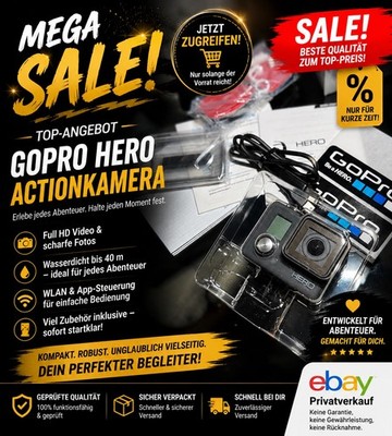 TOP Wie Neu   GoPro Hero Actionkamera Schwarz