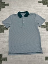 Brooks Brothers Performance Series Polo Shirt Mens Medium Green Micro Stripe