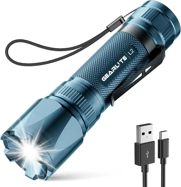 Taschenlampe Led Aufladbar, Superhelle Zoombare 3000 Lumen Torch Mit 3 Lichtmod-image