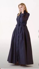 Teri Jon by Rickie Freeman Taffeta Shirtdress Gown W/ Eyelet Detail Retail 610